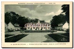 Old Postcard International Colonial Exposition Paris 1931 Section From USA Re...