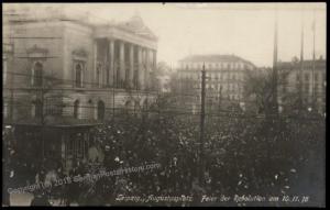 Germany 1918 Revolution RPPC Leipzig Declaration of Republic 61417