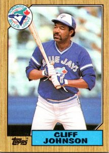 1987 Topps Baseball Card Cliff Johnson Designated Hitter Toronto Blue Jays su...