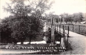 RPPC Real Photo, Walking Bridge, Cheyenne River, Valley City, N.D., Old Postcard
