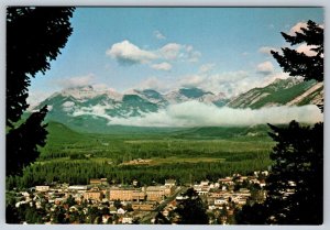 Aerial View, Banff, Alberta, Canada Post Pre-stamped Chrome Postcard