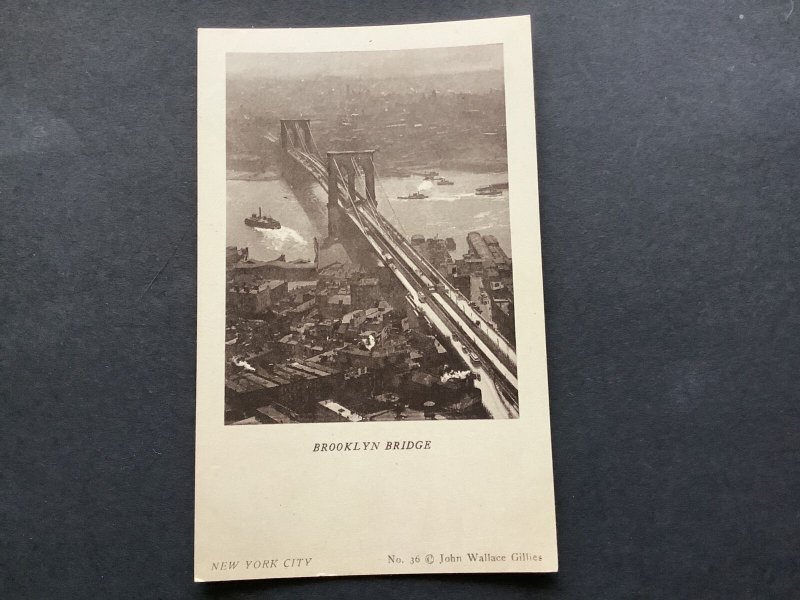 BROOKLYN BRIDGE, NEW YORK CITY with ships and buildings Postcard Ref 59899 