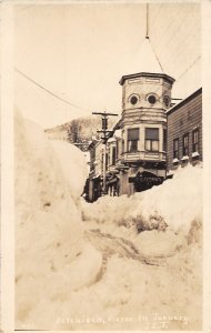 J68/ Ketchikan Alaska RPPC Postcard c1910 IN January Snow Building  35