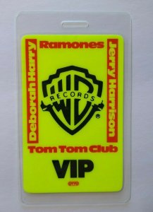 Ramones Tom Tom Club Blondie Talking Heads Punk Rock VIP Backstage Concert Pass