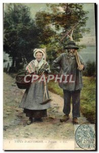 Postcard Old Types D & # 39Auvergne Peasants