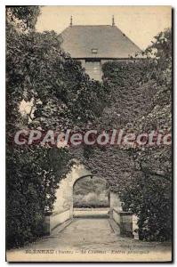 Postcard Old Bleneau Yonne Chateau main entrance