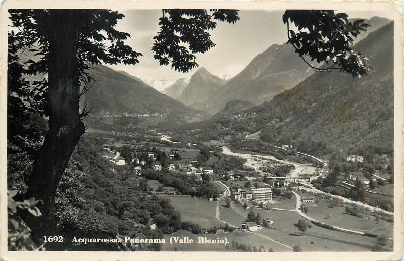 Suisse Switzerland Acquarossa panorama Valle Blenio Dangio Torre cancel 1943