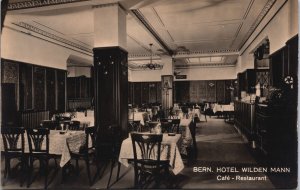 Switzerland Bern Hotel Wilden Mann Cafe Restaurant Vintage RPPC C084