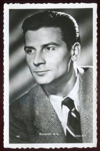 h2264 - GILBERT GIL 1950s French Film Actor. Real Photo Postcard