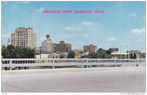 Skyline view of downtown Amarillo, Texas,  40-60s