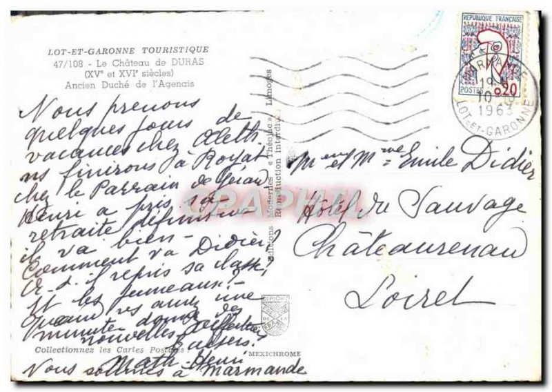 Modern Postcard Lot et Garonne Duras Tourristique The Old Duchy of Chateau de...