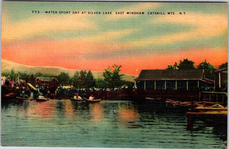 Postcard BOAT SCENE Catskill Mountains New York NY AM2393