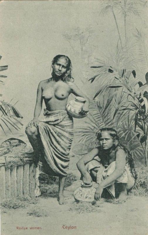 ceylon, Beautiful Native Nude Singhalese Women, Topless (1910s) Postcard