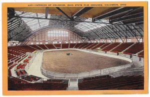 Interior of Coliseum - Ohio State Fair Grounds, Columbus, Ohio, unused Kropp PPC