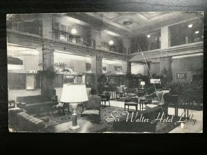 Vintage Postcard 1946 Sir Walter Hotel Lobby, Raleigh, North Carolina (NC)