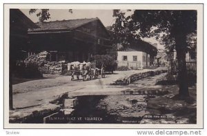 RP: Sumava ulice ve Volarech, Czech Republic , ox Cart on street , 1910-20s