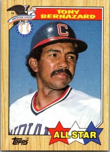 1987 Topps Baseball Card All Star Tony Bernazard Cleveland Indians sk3246