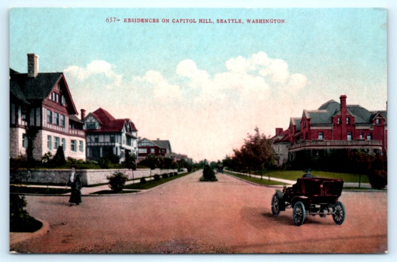 Seattle Washington WA Capitol Hill Residences Postcard