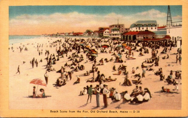 Maine Old Orchard Beach Beach Scene From The Pier Dexter Press