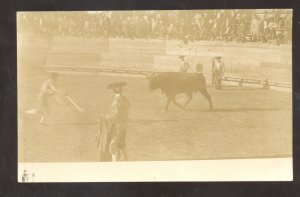 RPPC MATAMOROS MEXICO 1913 BULLVIGHTING MATADOR BULL REAL PHOTO POSTCARD