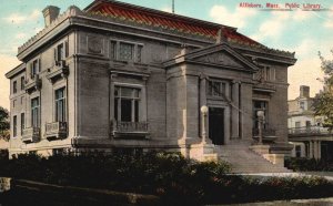 Vintage Postcard 1910's Attleboro Mass Public Library Hugh C. Leighton Co. Manuf