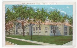 Garfield Senior High School Fond Du Lac Wisconsin 1930s postcard