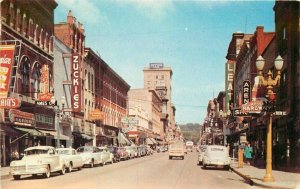 Iowa Dubuque Main Street 5th Street Postcard 1950s Autos Universal 22-3881