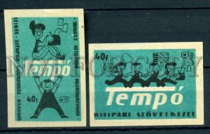 500614 HUNGARY TEMPO ADVERTISING Vintage match labels