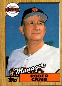 1987 Topps Baseball Card Roger Craig Manager San Francisco Giants sun0704