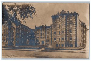 1909 Forest Apartments View Detroit Michigan MI RPPC Photo Posted Postcard 