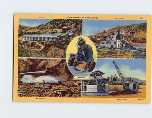 Postcard Gold Mining In California