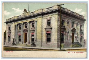 c1905's U. S. Post Office Exterior Roadside Joliet Illinois IL Unposted Postcard