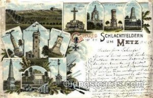 Schlachtfeldern um Metz Gruss Aus Greetings From 1898 light crease right ed...