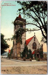 VINTAGE POSTCARD THE ZABRISKIE MEMORIAL CHURCH AT NEWPORT RHODE ISLAND 1913