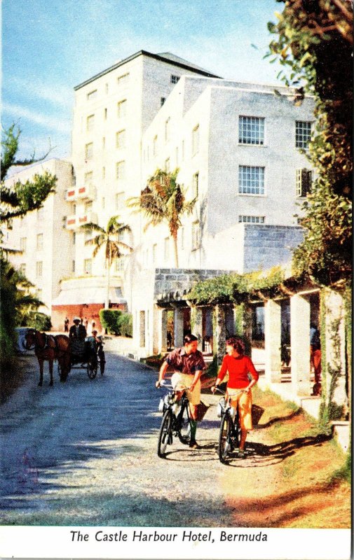 VINTAGE POSTCARD THE CASTLE HARBOUR HOTEL BERMUDA (CURRENTLY A MARRIOTT RESORT)