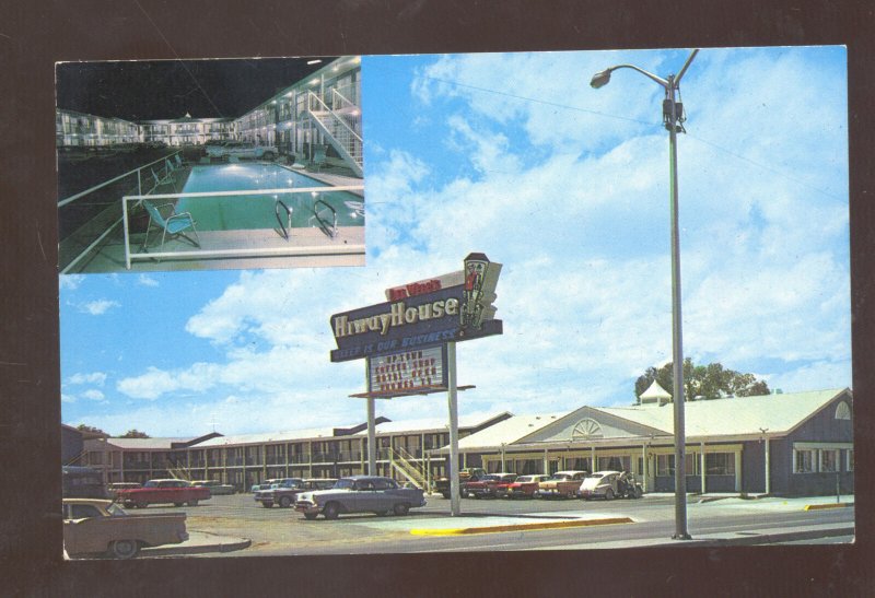 ALBUQUERQUE NEW MEXICO ROUTE 66 WEBB'S HIWAY HOUSE RESTAURANT POSTCARD CARS