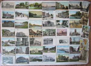 MASSACHUSETTS lot of 47 MA ANTIQUE POSTCARDS