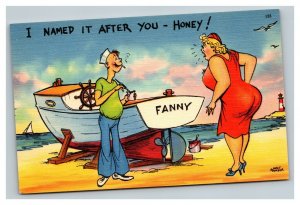 Vintage Comic Risqué Linen Postcard Walt Munson UNPOSTED