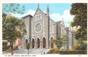 New Britain Connecticut 1930s Postcard St. Mary's Church converted Synagogue