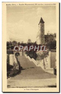 Old Postcard Auch Gers Monumental Staircase and Tour d'Armagnac