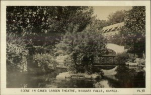 Niagara Falls Ontario Oakes Garden Theatre Real Photo Postcard