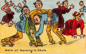 We're all Learning to Skate Roller Skating PU 1912 