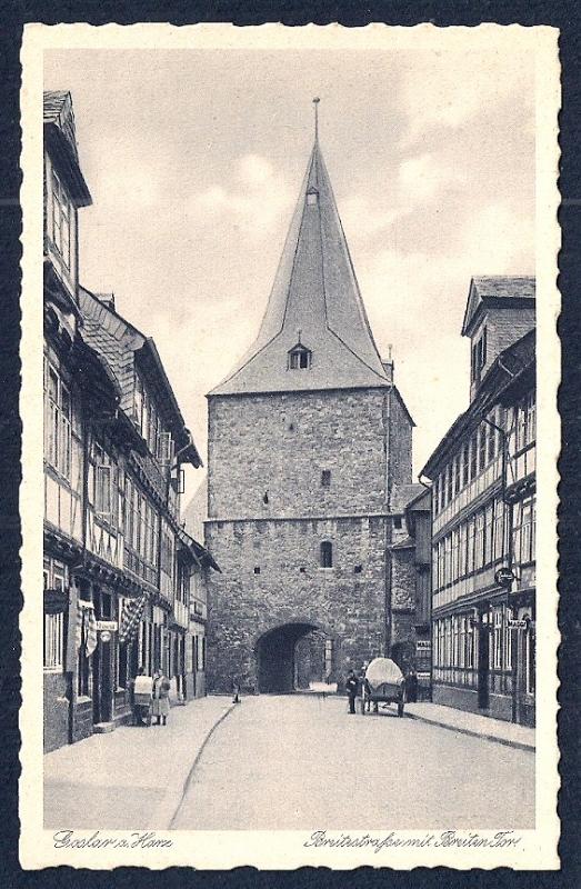 Broad Street w/Gate Goslar Germany Real Photo unused c1920's