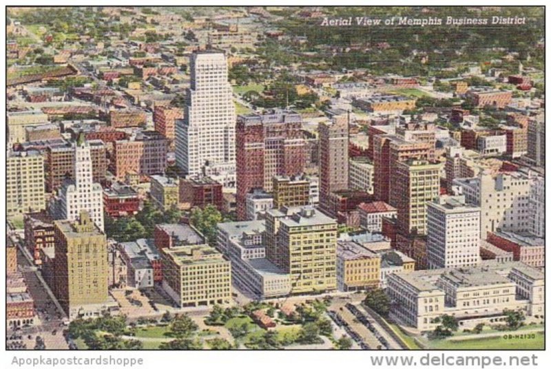 Tennessee Memphis Aerial View Of Memphis Business District