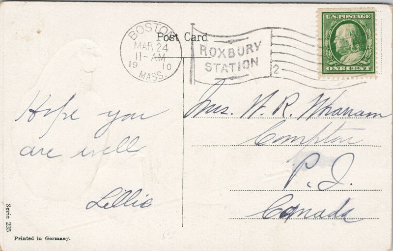 A Happy Easter Birds Chics Violin c1910 Postcard F89 