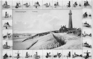 Scheveningen Vuurtoren The Hague, Netherlands Lighthouse c1910s Vintage Postcard 