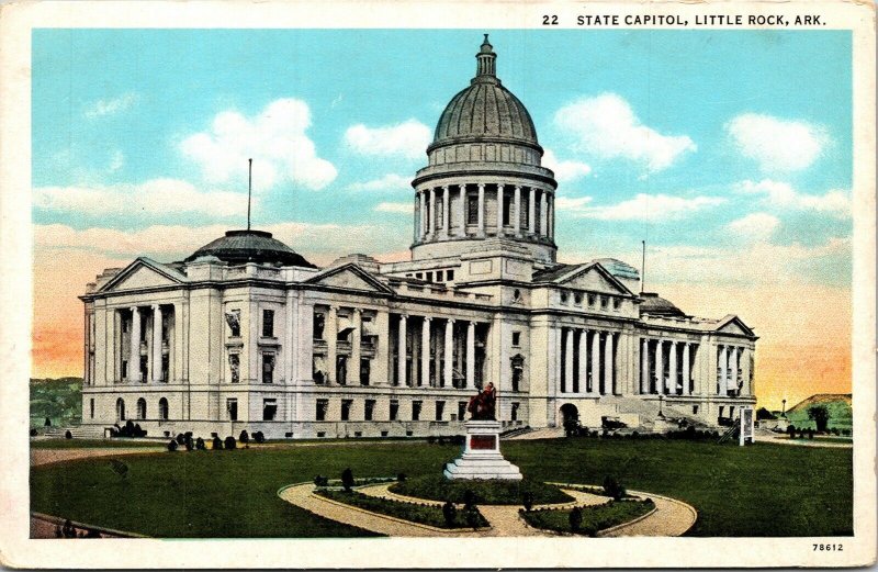 State Capitol Little Rock Arkansas AR WB Postcard Curt Teich VTG UNP VIntage 