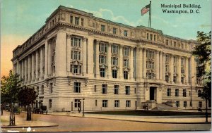 Municipal Building Streetview Washington DC Government Flag DB Postcard