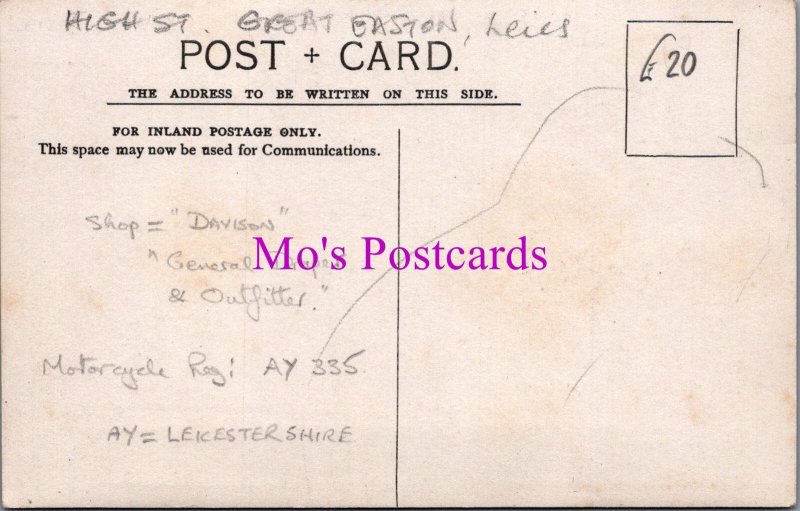 Leicestershire Postcard - High Street, Great Easton  SW15760