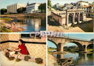 Modern Postcard Dax (Landes) Les Bords de l'Adour The Water fountain A Hot Mu...